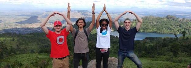 Students spelling out OHIO