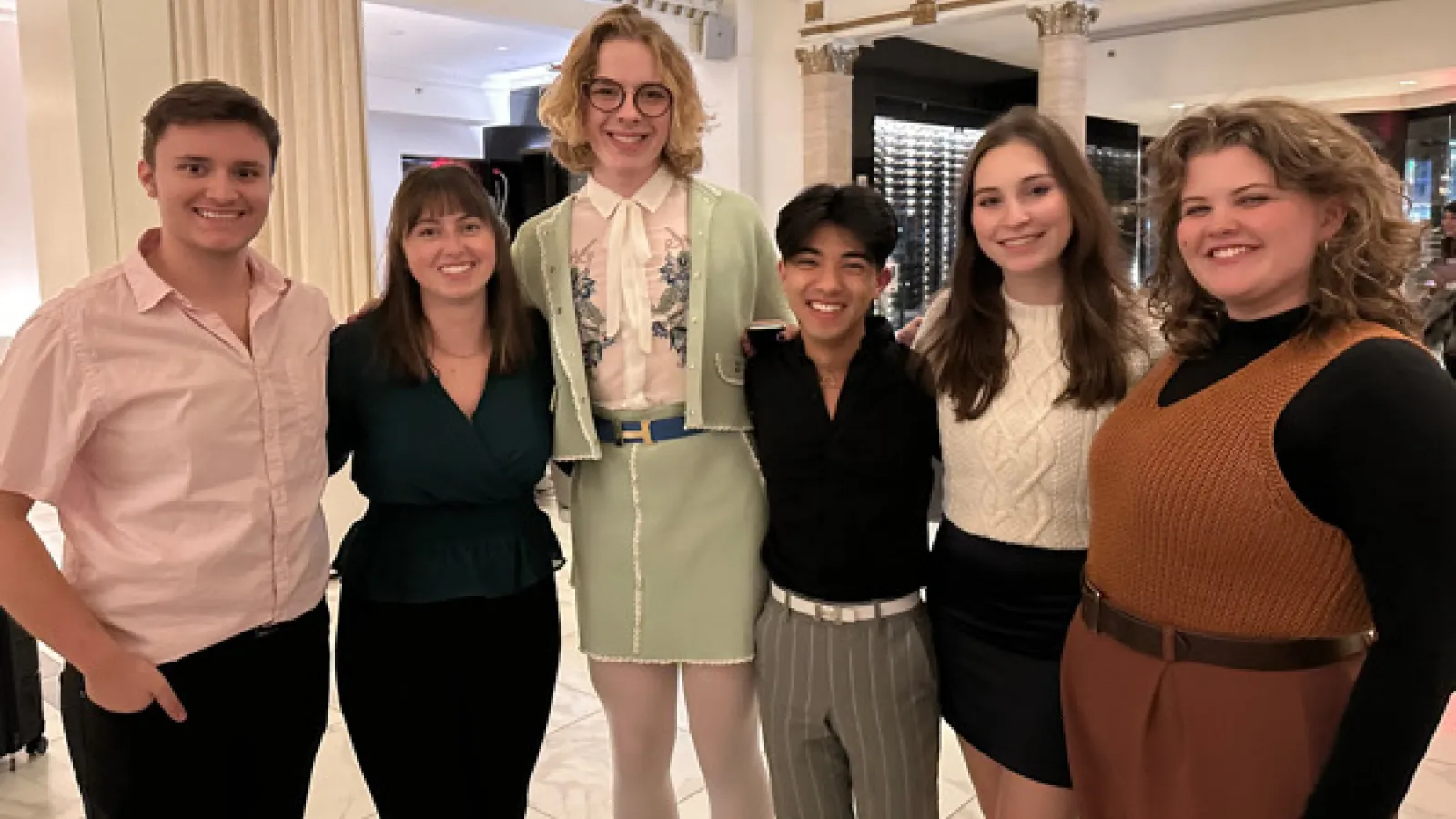 Students Andrew Sasu, Camryn Reitz, Alexander Steenrod, Tyler Littlejohn, Sophia Exline & Eva Scherrer from the Ohio State MUN team attend the Boston Conference.