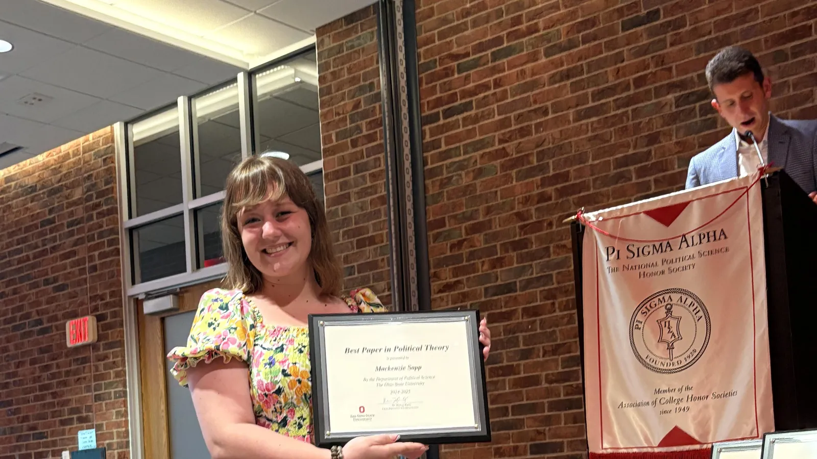 Mackenzie Sapp - winner of Best Paper in Political Theory