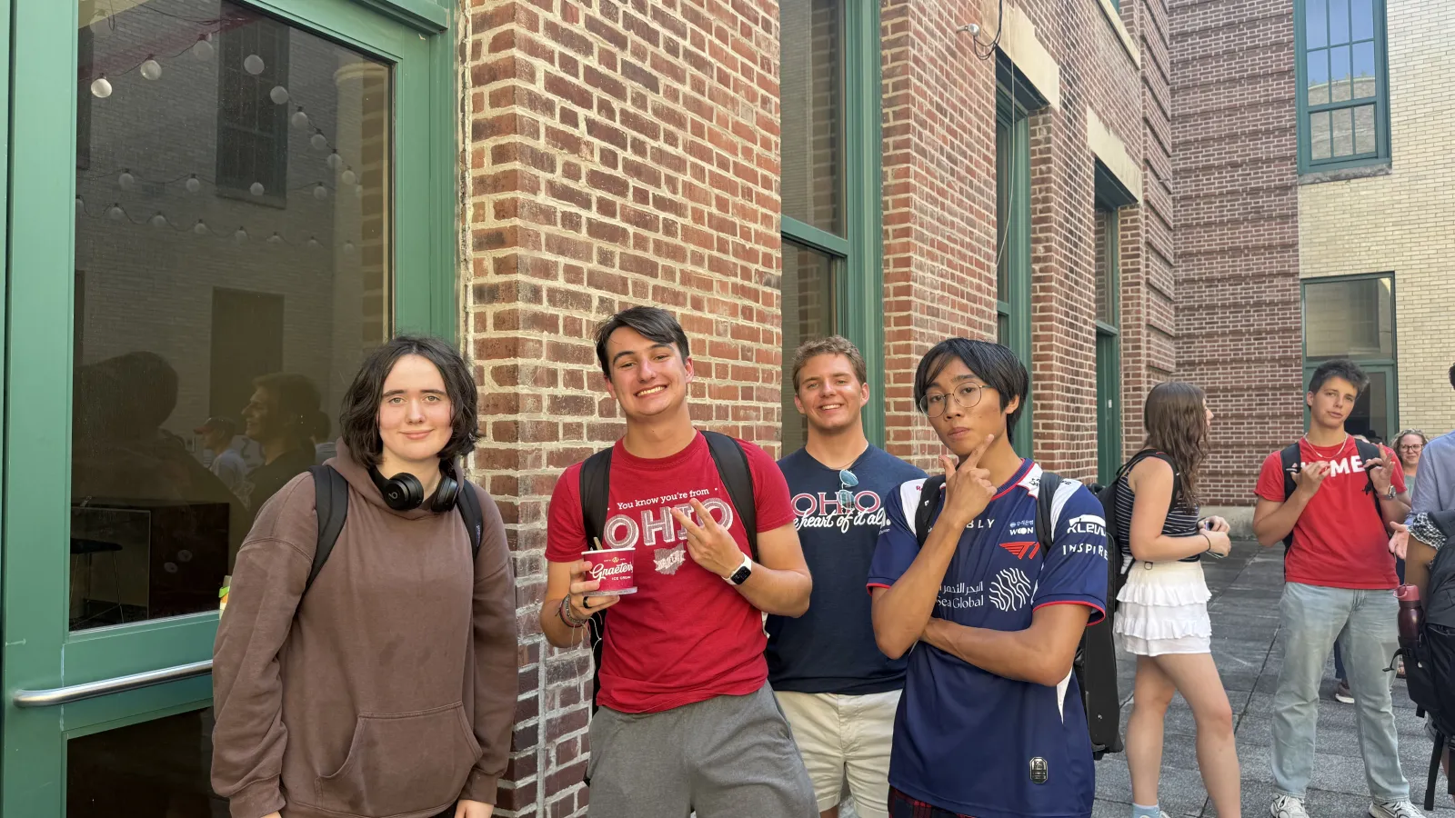 Four political science students at our department ice cream social.