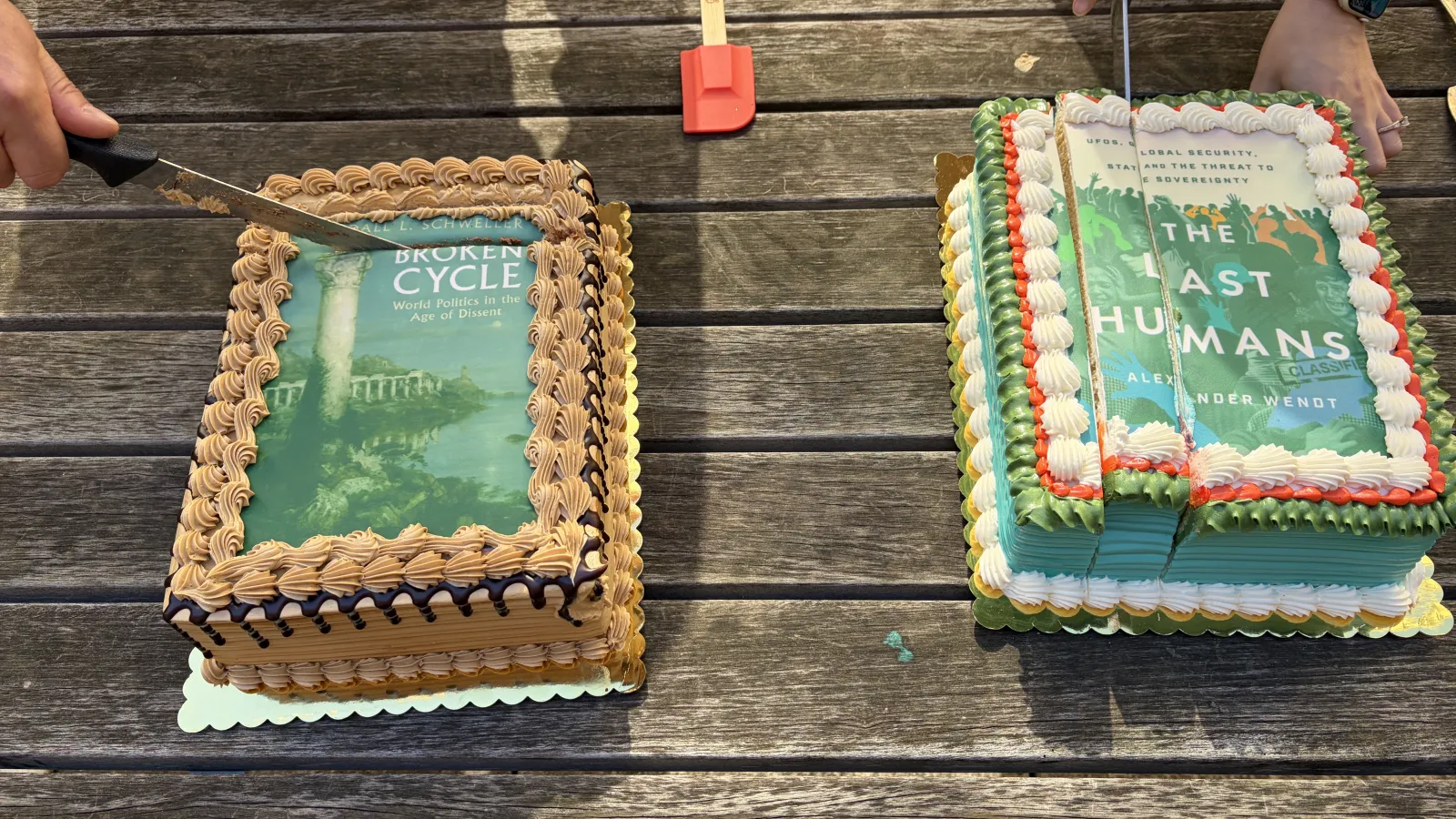Cakes being cut