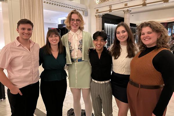 Students Andrew Sasu, Camryn Reitz, Alexander Steenrod, Tyler Littlejohn, Sophia Exline & Eva Scherrer from the Ohio State MUN team attend the Boston Conference.