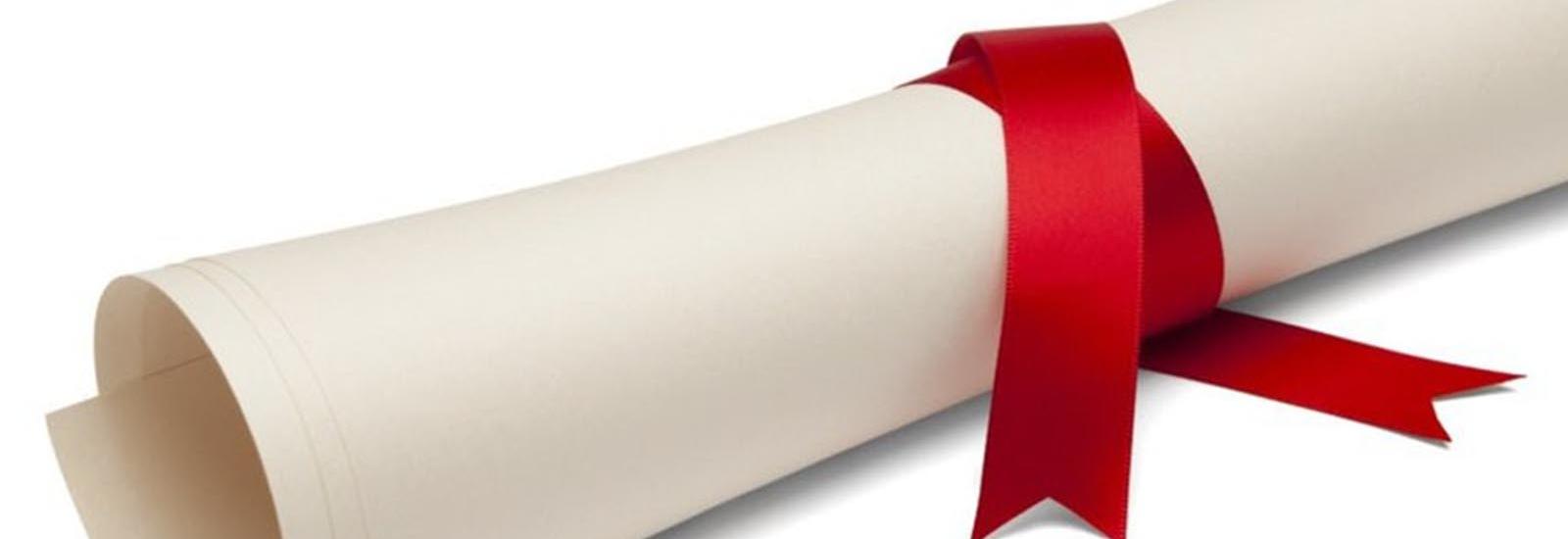 rolled diploma